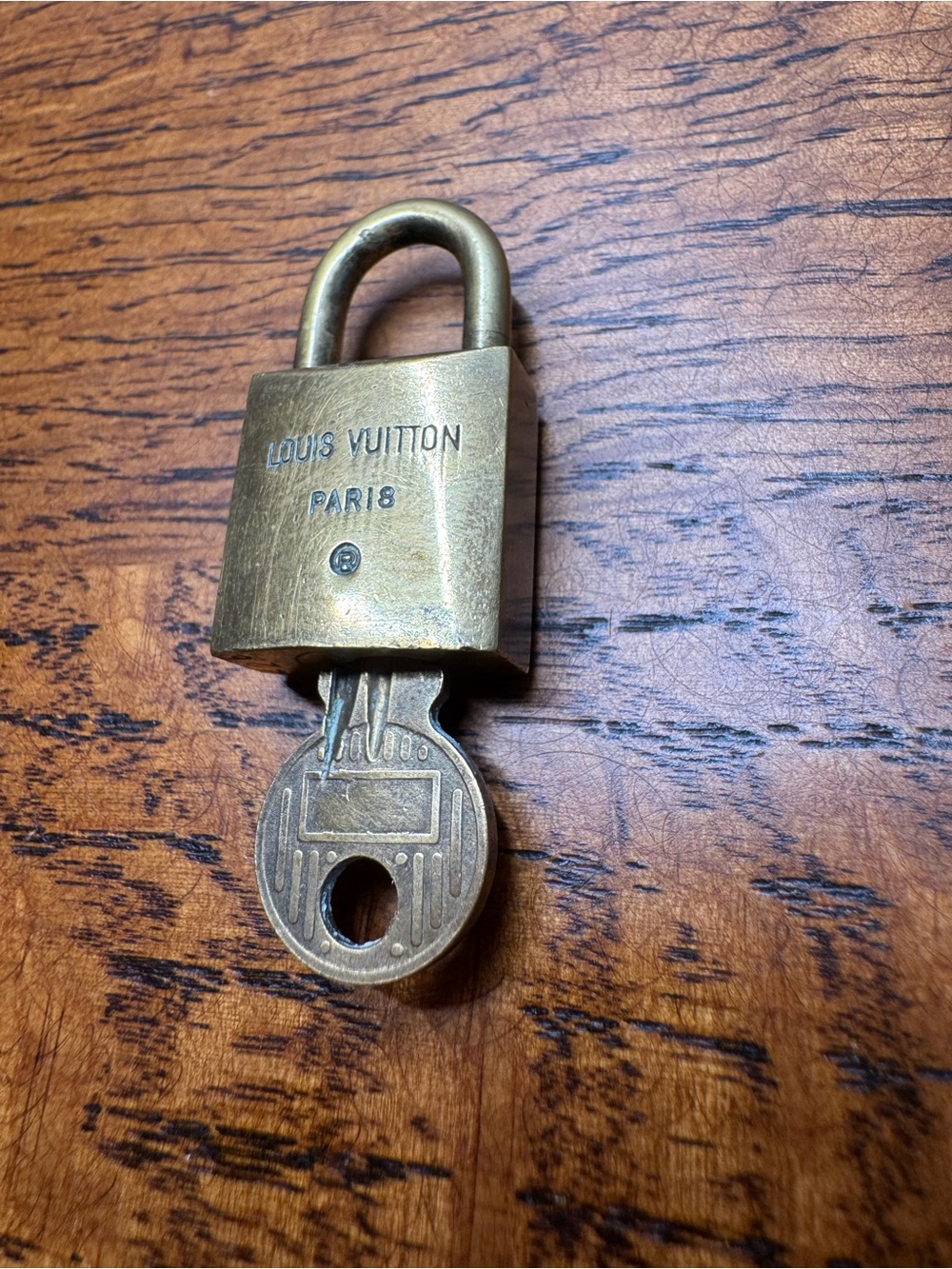 Louis Vuitton Vintage Brass Padlock & Key Set #226 - Picture 3 of 6